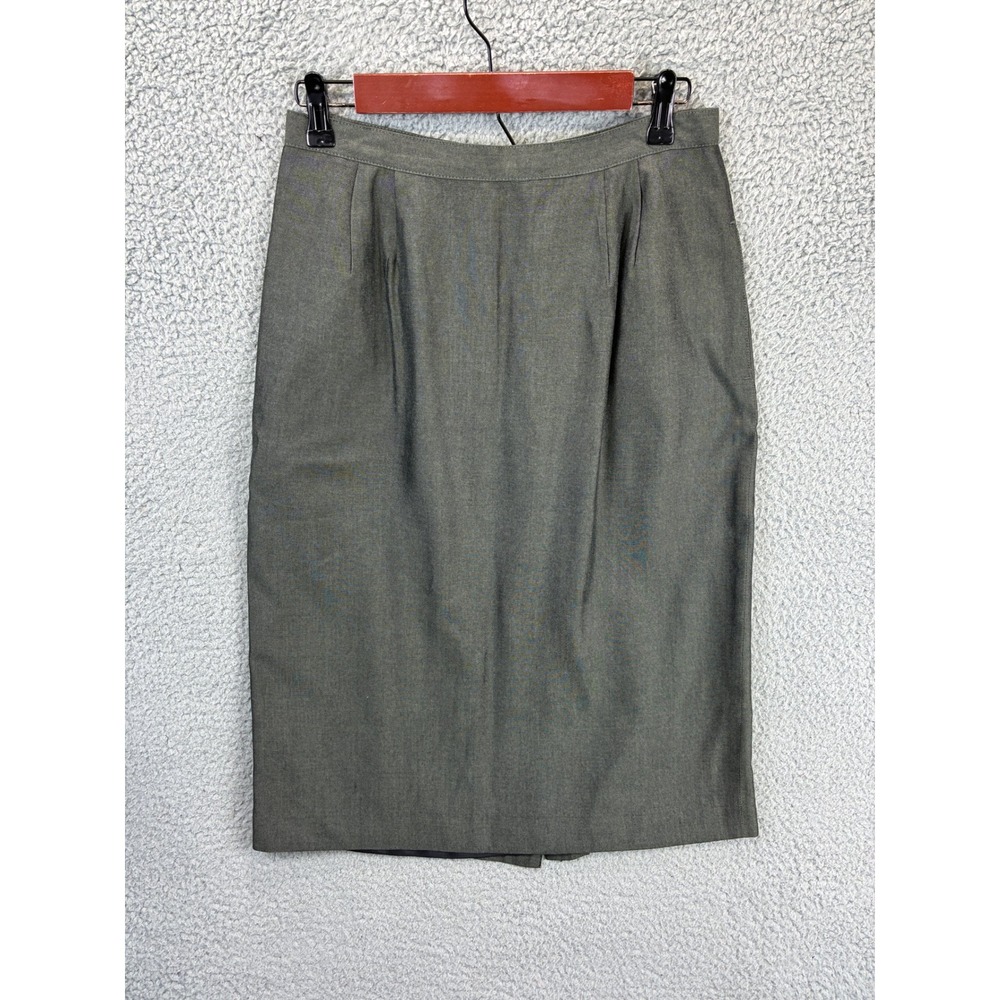 Le Suit Windowpane Plaid Skirt Suit Set Womens 10 Grey Vintage Office Tailored - Picture 12 of 16